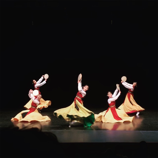 Traditional dance ensemble in performance
